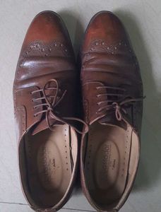 Classic Brown Leather Wingtip Dress Shoes