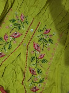 Yellow Embroidered Top