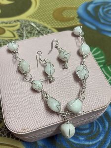White Beads Jewellery Set