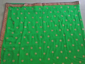 Green Embroidered Saree