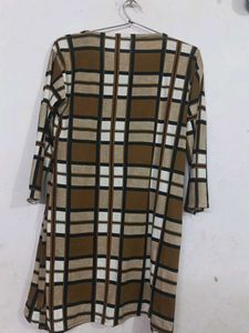 Brown Plaid Duster &amp; Tank Set
