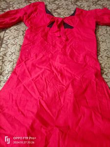 Red And Black Long  Hot Strachable Front Slit Kurt