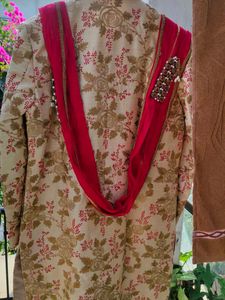 Designer Floral Embroidered Kurta Set