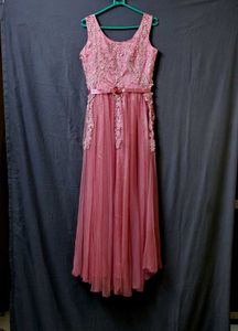 Gawn Peach Colour Bride Dress FreeUp