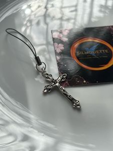 Silver Cross Phone Charm