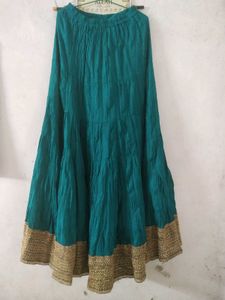 Emerald Green & Gold Maxi Skirt