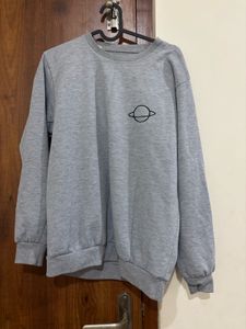 Gray Planet Embroidered Sweatshirt