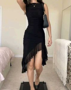 Y2k Assymetrical Ruffle Prom Dress