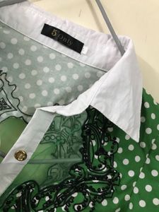 Green Polka Dot  Shirt Bust 32(very Stretchy )
