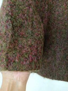 Brown Boucle Wool Coat