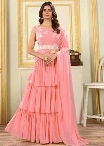 **Ruffle Sarees With Belt**