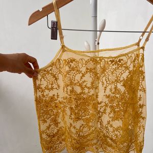 Golden Lace Cami Top