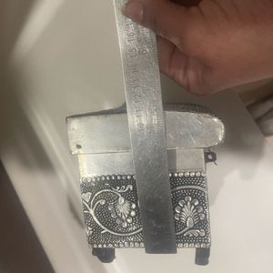 Vintage Silver Tone Jewelry Box