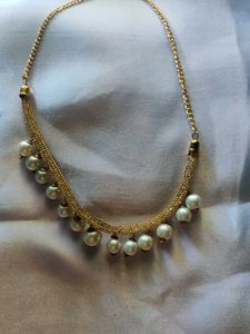 Gold Chain Pearl Necklace