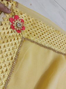 Designer Lemonyellow Saree