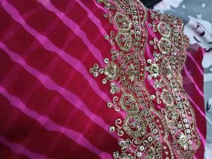 Elegant Pink Striped Saree