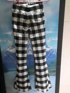 Checked Flare Pants
