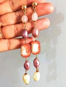 Rose crystal Drop Earrings