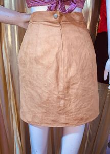 Tan Suede Mini Skirt 25saug42
