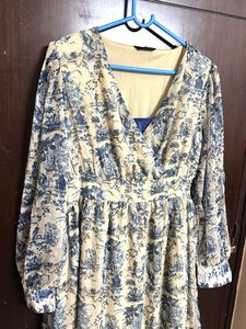 Blue Floral Print Maxi Dress(silver Butis)