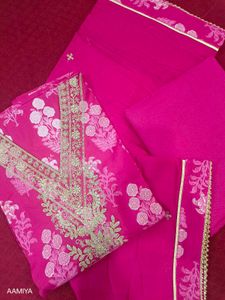 Pink Embroidered Indian Suit