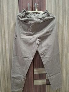 Khaki Elastic Waist Pants