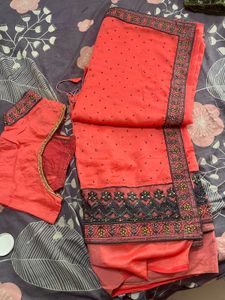 elegant wedding saree with blouse