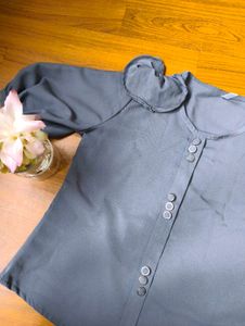 Gray Button-Down Top