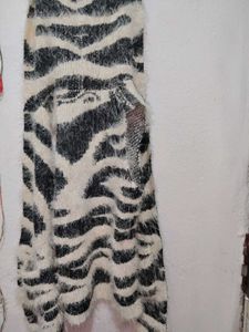 Zebra Print Fuzzy Cardigan