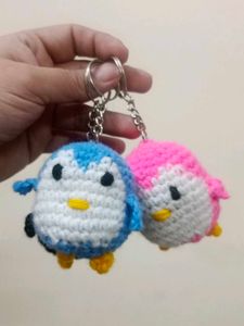 Handmade Crochet Penguin 🐧 Keychain