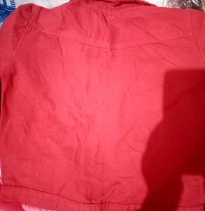 Red Denim Jacket For Women