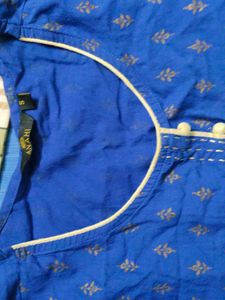 Blue &amp; Gold Print Anarkali