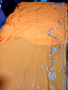 Sequence Saree .with Peticoat And Blouse