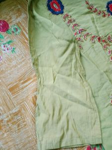 Pink And Green Kurta Set