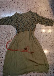 Vintage Print Midi Dress