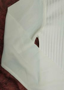 White Pearl Detail Ribbed Top