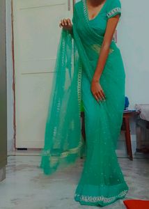 Heavy Net Saree With Blouse Offer Fast
