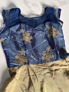 Elegant Blue &amp; Gold Ethnic Dress