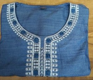 Elegant Blue Embroidered Kurta