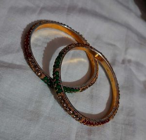 Vintage Multicolor Beaded Bangles