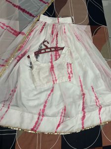 Pink Tie-Dye Lehenga Choli Set