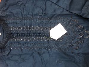 Republic Navy Blue Kurta with Embroidery Chest 42”