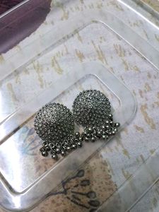 Oxidized Silver Jhumkas