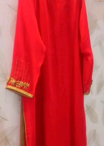 Pink Georgette Kurti With Hand Work