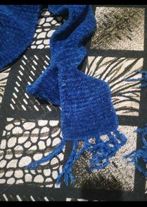 Blue Knitted muffler