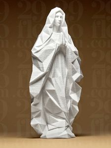 Geometric Saint Mary Statue 3d Printed