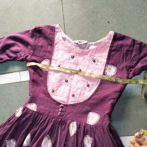 Dark Falsa And Baby Pink Mix Colour Kurti