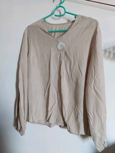 Beige Silk Top