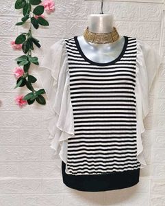 Size S/M 🎁Buy 2 Get 1 Free 🎁 Striped Cotton Top