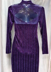 Purple Velvet Mini Dress